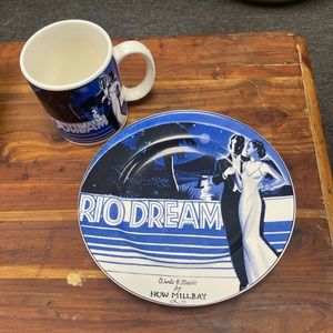 Decretive plates and mug. Set 5 out of 6